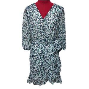 Karl Lagerfeld Blue And Green Floral Dress Size 6